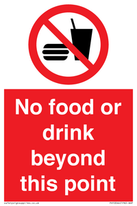 No food or drink beyond this point